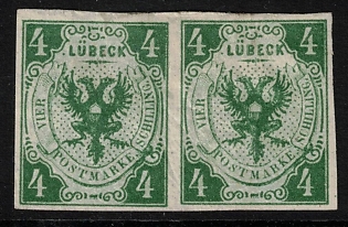 1859 4 S Lubeck, German States, Germany, Pair