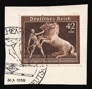 1939 42pf on piece Third Reich, Germany, Complete Set