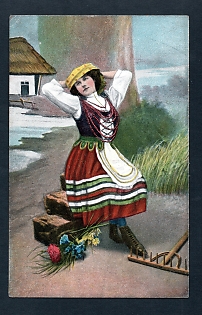 Postcard, Ukraine People Types, Girl