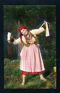 Postcard, Ukraine People Types, Girl