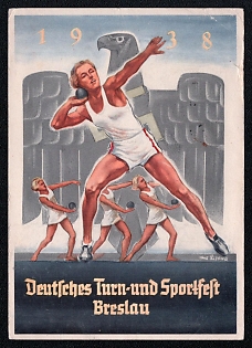 Olympic Games of 1936 Third Reich Nazi Propaganda Postcard