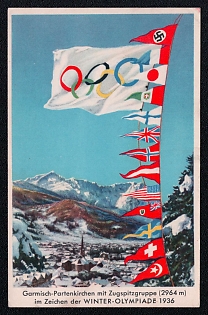 Olympic Games of 1936 Third Reich Nazi Propaganda Postcard