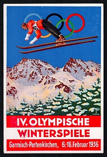 Olympic Games of 1936 Third Reich Nazi Propaganda Postcard