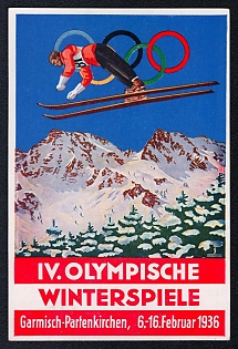 Olympic Games of 1936 Third Reich Nazi Propaganda Postcard