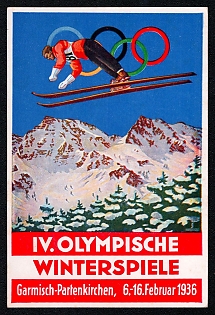 Olympic Games of 1936 Third Reich Nazi Propaganda Postcard