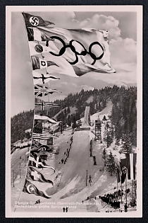 Olympic Games of 1936 Third Reich Nazi Propaganda Postcard