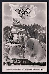 Olympic Games of 1936 Third Reich Nazi Propaganda Postcard