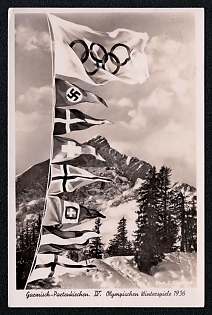Olympic Games of 1936 Third Reich Nazi Propaganda Postcard