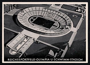 Olympic Games of 1936 Third Reich Nazi Propaganda Postcard