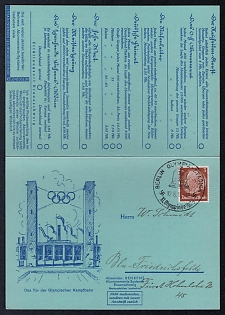 Olympic Games of 1936 Third Reich Nazi Propaganda Postcard