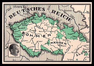 Maps Third Reich Nazi Propaganda Postcard