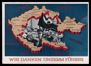 Maps Third Reich Nazi Propaganda Postcard