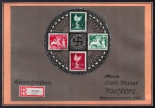 Rare Propaganda Private Cover on Cardboard Third Reich Nazi Cover