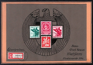 Rare Propaganda Private Cover on Cardboard Third Reich Nazi Cover