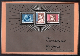 Rare Propaganda Private Cover on Cardboard Third Reich Nazi Cover