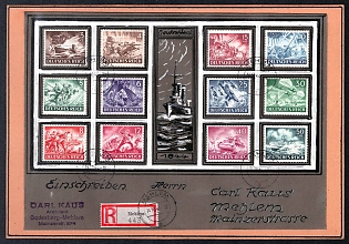 Rare Propaganda Private Cover on Cardboard Third Reich Nazi Cover