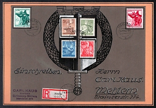 Rare Propaganda Private Cover on Cardboard Third Reich Nazi Cover