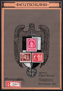 Rare Propaganda Private Cover on Cardboard Third Reich Nazi Cover