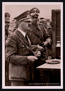 Hitler and People Third Reich Nazi Propaganda Postcard