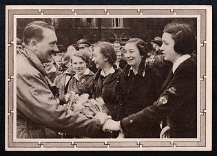 Hitler and Children Third Reich Nazi Propaganda Postcard