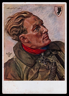 High Rank Military Personnel Portrait Third Reich Nazi Propaganda Postcard