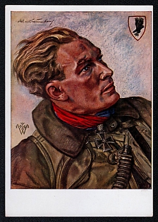 High Rank Military Personnel Portrait Third Reich Nazi Propaganda Postcard