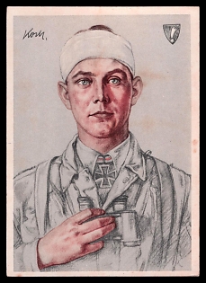 High Rank Military Personnel Portrait Third Reich Nazi Propaganda Postcard