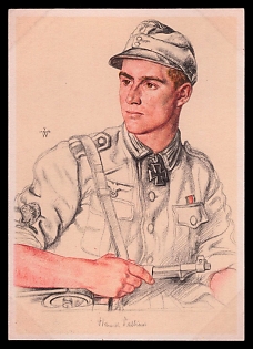 High Rank Military Personnel Portrait Third Reich Nazi Propaganda Postcard