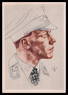 High Rank Military Personnel Portrait Third Reich Nazi Propaganda Postcard