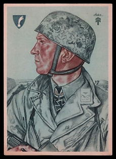 High Rank Military Personnel Portrait Third Reich Nazi Propaganda Postcard