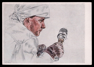 High Rank Military Personnel Portrait Third Reich Nazi Propaganda Postcard