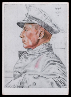 High Rank Military Personnel Portrait Third Reich Nazi Propaganda Postcard