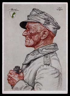 High Rank Military Personnel Portrait Third Reich Nazi Propaganda Postcard
