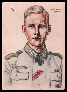 High Rank Military Personnel Portrait Third Reich Nazi Propaganda Postcard