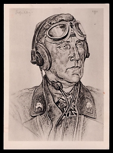 High Rank Military Personnel Portrait Third Reich Nazi Propaganda Postcard