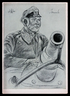 High Rank Military Personnel Portrait Third Reich Nazi Propaganda Postcard