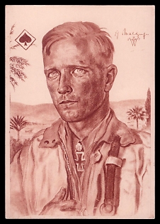 High Rank Military Personnel Portrait Third Reich Nazi Propaganda Postcard