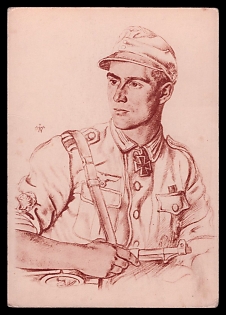 High Rank Military Personnel Portrait Third Reich Nazi Propaganda Postcard