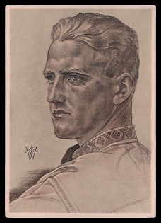 High Rank Military Personnel Portrait Third Reich Nazi Propaganda Postcard