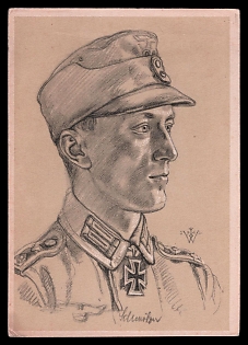 High Rank Military Personnel Portrait Third Reich Nazi Propaganda Postcard