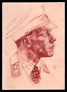 High Rank Military Personnel Portrait Third Reich Nazi Propaganda Postcard