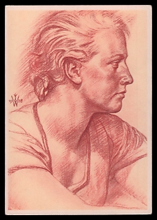 Woman Portrait Third Reich Nazi Propaganda Postcard