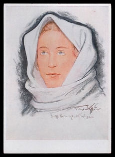 Woman Portrait Third Reich Nazi Propaganda Postcard