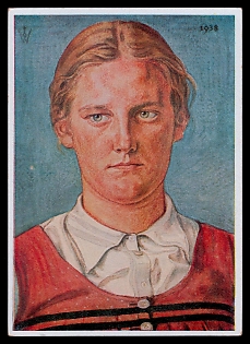 Woman Portrait Third Reich Nazi Propaganda Postcard