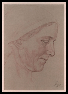 Woman Portrait Third Reich Nazi Propaganda Postcard