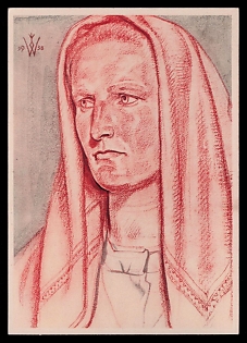 Woman Portrait Third Reich Nazi Propaganda Postcard