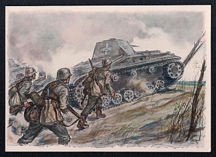 Infantry Wehrmacht Army Military Third Reich Nazi Propaganda Postcard