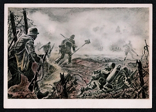 Infantry Wehrmacht Army Military Third Reich Nazi Propaganda Postcard