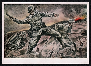 Infantry Wehrmacht Army Military Third Reich Nazi Propaganda Postcard