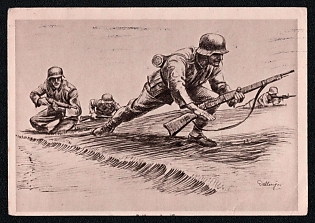 Infantry Wehrmacht Army Military Third Reich Nazi Propaganda Postcard